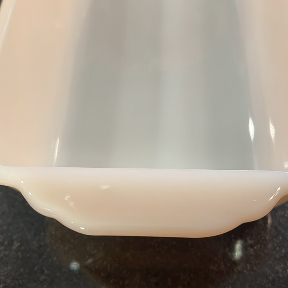 Fire King Peach Opalescent Luster Ware Platonite Loaf Pan - Picture 5 of 9